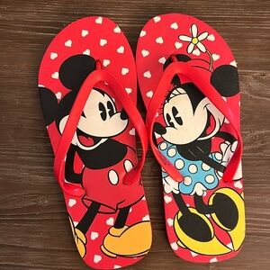 NWOT Mickey and Minnie Flip-Flops